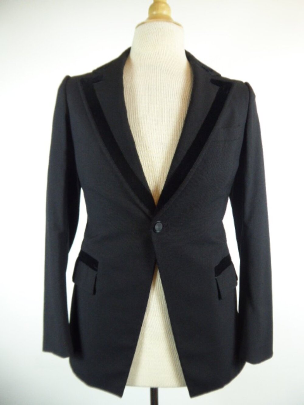 Lord West black tuxedo dress jacket blazer 36 36S wedding prom vintage